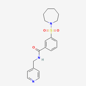 molecular formula C19H23N3O3S B4485138 3-(AZEPANE-1-SULFONYL)-N-[(PYRIDIN-4-YL)METHYL]BENZAMIDE 