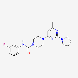 N-(3-Fluorophenyl)-4-[6-methyl-2-(pyrrolidin-1-YL)pyrimidin-4-YL]piperazine-1-carboxamide