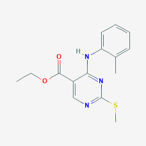 molecular formula C15H17N3O2S B448518 Ethyl 2-(methylthio)-4-(o-tolylamino)pyrimidine-5-carboxylate CAS No. 108123-21-3