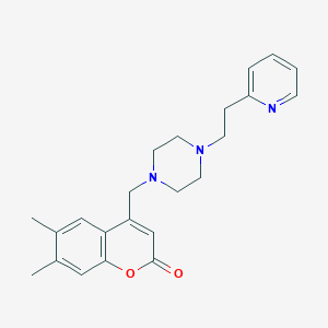 molecular formula C23H27N3O2 B4485197 6,7-dimethyl-4-({4-[2-(pyridin-2-yl)ethyl]piperazin-1-yl}methyl)-2H-chromen-2-one 