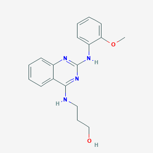 3-({2-[(2-methoxyphenyl)amino]-4-quinazolinyl}amino)-1-propanol