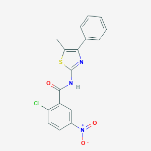 molecular formula C17H12ClN3O3S B448522 2-chloro-N-(5-methyl-4-phenyl-1,3-thiazol-2-yl)-5-nitrobenzamide CAS No. 313251-45-5