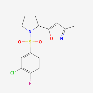 5-[1-(3-Chloro-4-fluorobenzenesulfonyl)pyrrolidin-2-YL]-3-methyl-1,2-oxazole