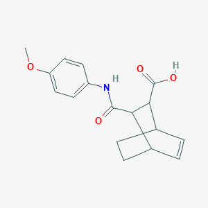 molecular formula C17H19NO4 B448527 3-[(4-Methoxyanilino)carbonyl]bicyclo[2.2.2]oct-5-ene-2-carboxylic acid 