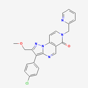 3-(4-chlorophenyl)-2-(methoxymethyl)-7-(2-pyridylmethyl)pyrazolo[1,5-a]pyrido[3,4-e]pyrimidin-6(7H)-one