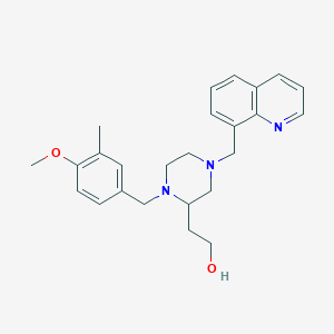 2-[1-(4-methoxy-3-methylbenzyl)-4-(8-quinolinylmethyl)-2-piperazinyl]ethanol