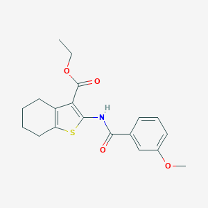 molecular formula C19H21NO4S B448539 Ethyl 2-[(3-methoxybenzoyl)amino]-4,5,6,7-tetrahydro-1-benzothiophene-3-carboxylate CAS No. 304685-82-3