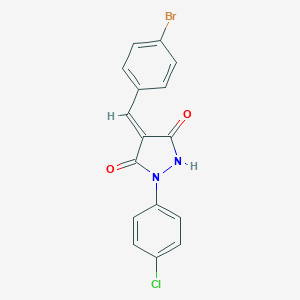 molecular formula C16H10BrClN2O2 B448540 4-(4-Bromobenzylidene)-1-(4-chlorophenyl)-3,5-pyrazolidinedione 