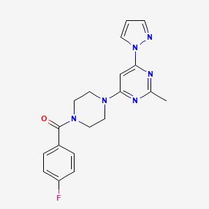 4-[4-(4-fluorobenzoyl)-1-piperazinyl]-2-methyl-6-(1H-pyrazol-1-yl)pyrimidine