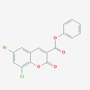 molecular formula C16H8BrClO4 B448549 phenyl 6-bromo-8-chloro-2-oxo-2H-chromene-3-carboxylate 