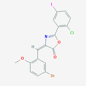 molecular formula C17H10BrClINO3 B448551 4-(5-bromo-2-methoxybenzylidene)-2-(2-chloro-5-iodophenyl)-1,3-oxazol-5(4H)-one 