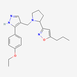 3-(1-{[3-(4-Ethoxyphenyl)-1H-pyrazol-4-YL]methyl}pyrrolidin-2-YL)-5-propyl-1,2-oxazole