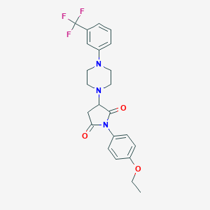 molecular formula C23H24F3N3O3 B448554 1-(4-Ethoxyphenyl)-3-{4-[3-(trifluoromethyl)phenyl]piperazin-1-yl}pyrrolidine-2,5-dione CAS No. 299409-00-0