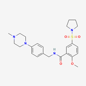 2-methoxy-N-[4-(4-methyl-1-piperazinyl)benzyl]-5-(1-pyrrolidinylsulfonyl)benzamide