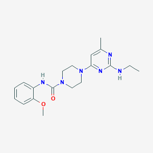 molecular formula C19H26N6O2 B4485587 4-[2-(ethylamino)-6-methylpyrimidin-4-yl]-N-(2-methoxyphenyl)piperazine-1-carboxamide 