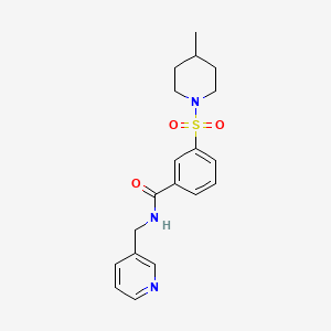 3-[(4-METHYLPIPERIDIN-1-YL)SULFONYL]-N-[(PYRIDIN-3-YL)METHYL]BENZAMIDE