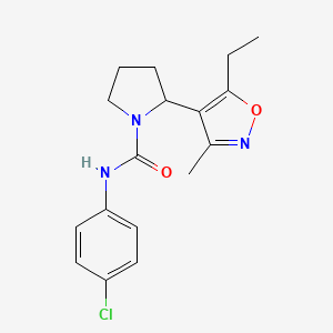 N-(4-chlorophenyl)-2-(5-ethyl-3-methyl-1,2-oxazol-4-yl)pyrrolidine-1-carboxamide