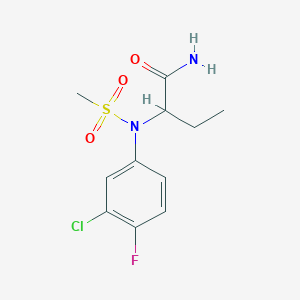 2-[(3-chloro-4-fluorophenyl)(methylsulfonyl)amino]butanamide