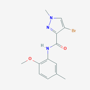 molecular formula C13H14BrN3O2 B448570 4-bromo-N-(2-methoxy-5-methylphenyl)-1-methyl-1H-pyrazole-3-carboxamide 