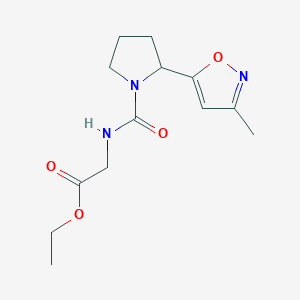 Ethyl 2-{[2-(3-methyl-1,2-oxazol-5-YL)pyrrolidine-1-carbonyl]amino}acetate