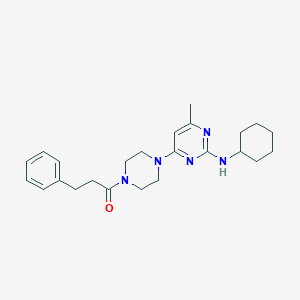 N-cyclohexyl-4-methyl-6-[4-(3-phenylpropanoyl)-1-piperazinyl]-2-pyrimidinamine