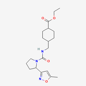 Ethyl 4-({[2-(5-methyl-1,2-oxazol-3-YL)pyrrolidine-1-carbonyl]amino}methyl)cyclohexane-1-carboxylate