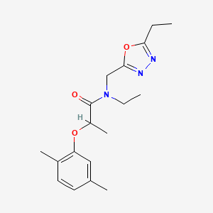 2-(2,5-dimethylphenoxy)-N-ethyl-N-[(5-ethyl-1,3,4-oxadiazol-2-yl)methyl]propanamide