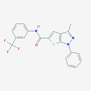 3-methyl-1-phenyl-N-[3-(trifluoromethyl)phenyl]-1H-thieno[2,3-c]pyrazole-5-carboxamide