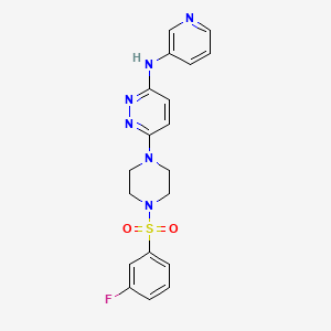 molecular formula C19H19FN6O2S B4485806 6-{4-[(3-fluorophenyl)sulfonyl]-1-piperazinyl}-N-3-pyridinyl-3-pyridazinamine 