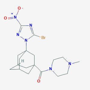 molecular formula C18H25BrN6O3 B448582 1-[(3-{5-bromo-3-nitro-1H-1,2,4-triazol-1-yl}-1-adamantyl)carbonyl]-4-methylpiperazine 