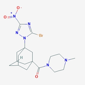 molecular formula C18H25BrN6O3 B448582 [3-(5-BROMO-3-NITRO-1H-1,2,4-TRIAZOL-1-YL)-1-ADAMANTYL](4-METHYLPIPERAZINO)METHANONE 