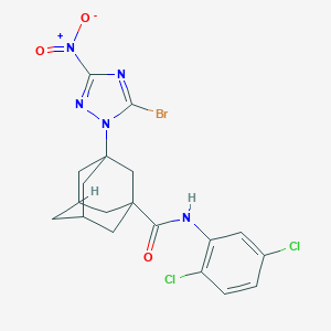 molecular formula C19H18BrCl2N5O3 B448586 3-{5-bromo-3-nitro-1H-1,2,4-triazol-1-yl}-N-(2,5-dichlorophenyl)-1-adamantanecarboxamide 