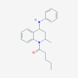 molecular formula C21H26N2O B448587 1-[2-Methyl-4-(phenylamino)-1,2,3,4-tetrahydroquinolyl]pentan-1-one CAS No. 202065-36-9