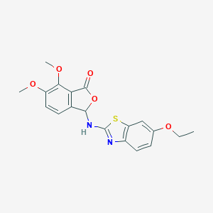 molecular formula C19H18N2O5S B448590 3-[(6-ethoxy-1,3-benzothiazol-2-yl)amino]-6,7-dimethoxy-2-benzofuran-1(3H)-one 