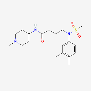 4-[N-(3,4-DIMETHYLPHENYL)METHANESULFONAMIDO]-N-(1-METHYLPIPERIDIN-4-YL)BUTANAMIDE