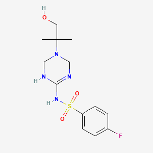 4-FLUORO-N-[5-(1-HYDROXY-2-METHYLPROPAN-2-YL)-1,4,5,6-TETRAHYDRO-1,3,5-TRIAZIN-2-YL]BENZENE-1-SULFONAMIDE