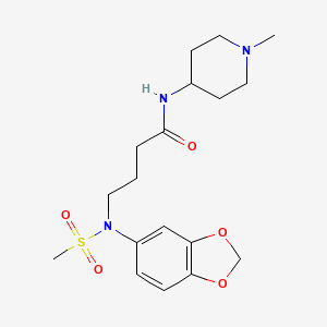 4-[N-(2H-1,3-BENZODIOXOL-5-YL)METHANESULFONAMIDO]-N-(1-METHYLPIPERIDIN-4-YL)BUTANAMIDE