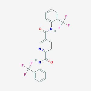 molecular formula C21H13F6N3O2 B448601 N,N'-bis[2-(trifluoromethyl)phenyl]pyridine-2,5-dicarboxamide 