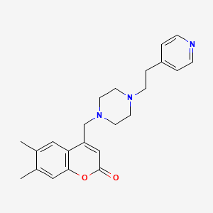 6,7-dimethyl-4-({4-[2-(pyridin-4-yl)ethyl]piperazin-1-yl}methyl)-2H-chromen-2-one