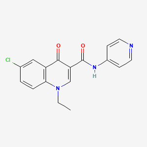 6-Chloro-1-ethyl-4-oxo-N-(pyridin-4-yl)quinoline-3-carboxamide