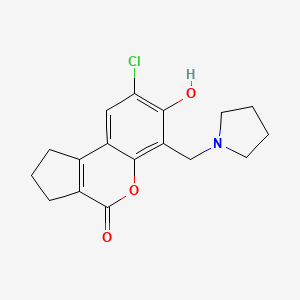 molecular formula C17H18ClNO3 B4486075 8-chloro-7-hydroxy-6-(pyrrolidin-1-ylmethyl)-2,3-dihydrocyclopenta[c]chromen-4(1H)-one 