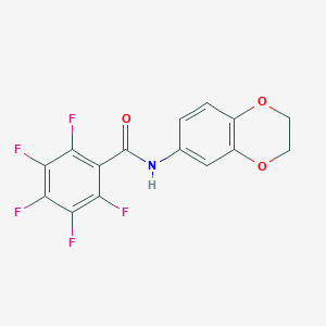 molecular formula C15H8F5NO3 B448609 N-(2,3-dihydro-1,4-benzodioxin-6-yl)-2,3,4,5,6-pentafluorobenzamide 