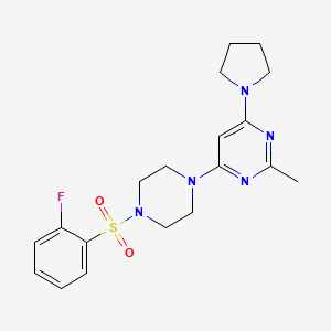 4-[4-(2-Fluorobenzenesulfonyl)piperazin-1-YL]-2-methyl-6-(pyrrolidin-1-YL)pyrimidine