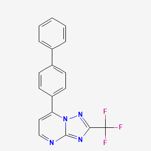 molecular formula C18H11F3N4 B4486158 7-(4-biphenylyl)-2-(trifluoromethyl)[1,2,4]triazolo[1,5-a]pyrimidine 