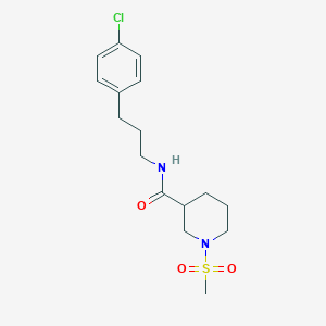 molecular formula C16H23ClN2O3S B4486198 N-[3-(4-CHLOROPHENYL)PROPYL]-1-METHANESULFONYLPIPERIDINE-3-CARBOXAMIDE 