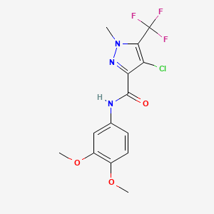 4-chloro-N-(3,4-dimethoxyphenyl)-1-methyl-5-(trifluoromethyl)-1H-pyrazole-3-carboxamide