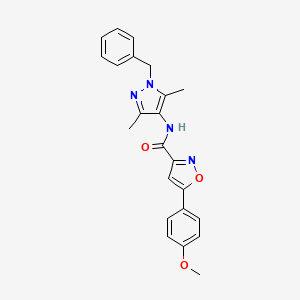 molecular formula C23H22N4O3 B4486228 N-(1-benzyl-3,5-dimethyl-1H-pyrazol-4-yl)-5-(4-methoxyphenyl)-3-isoxazolecarboxamide 