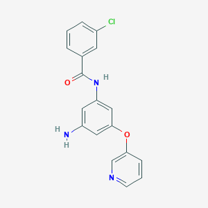 molecular formula C18H14ClN3O2 B448625 N-(3-Amino-5-(pyridin-3-yloxy)phenyl)-3-chlorobenzamide 