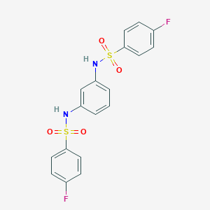 molecular formula C18H14F2N2O4S2 B448626 4-fluoro-N-(3-{[(4-fluorophenyl)sulfonyl]amino}phenyl)benzenesulfonamide 
