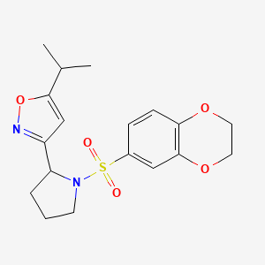 3-[1-(2,3-dihydro-1,4-benzodioxin-6-ylsulfonyl)-2-pyrrolidinyl]-5-isopropylisoxazole